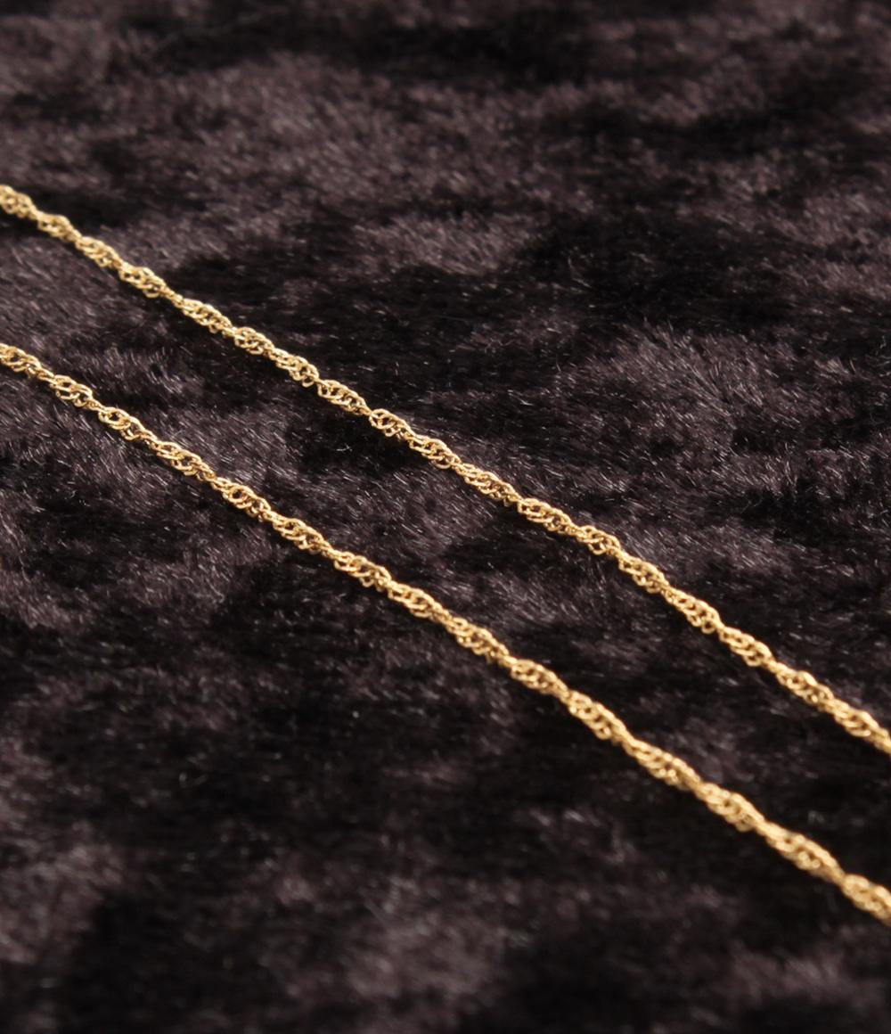 ネックレス K18 パール 6.7mm ダイヤ 0.01ct レディース