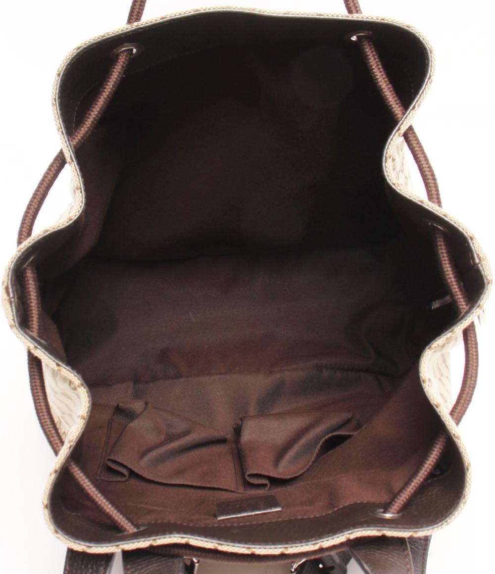美品 グッチ リュック 巾着型 GGキャンバス 449175 527066 ユニセックス GUCCI