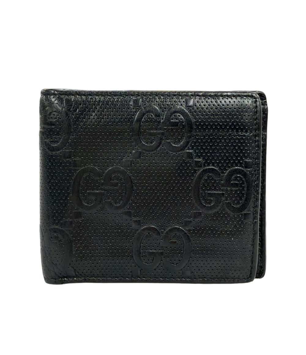 GUCCI 二つ折り財布 レザー GGエンボス 625555 203887 メンズ グッチ