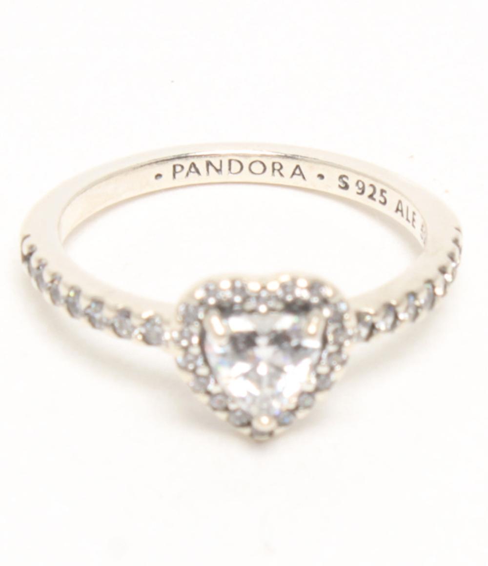 美品 PANDORA リング 指輪 SV925 ハートモチーフ レディース SIZE 11号 パンドラ