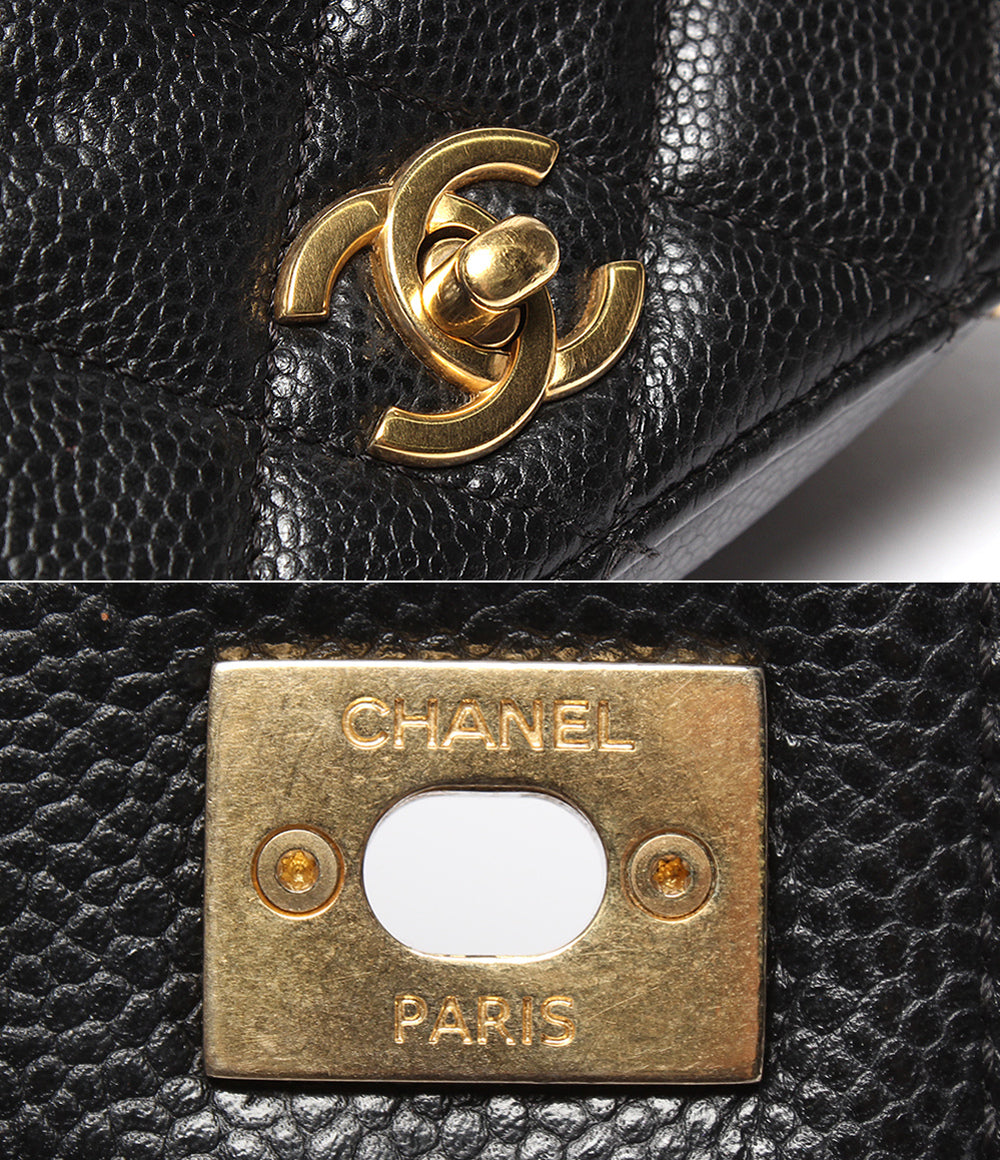 CHANEL チェーンショルダーバッグ 肩掛け 斜め掛け 24番台 キャビア