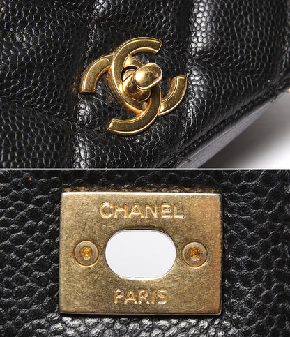 CHANEL チェーンショルダーバッグ 肩掛け 斜め掛け 24番台 キャビアスキン マトラッセ A91903 レディース シャネル