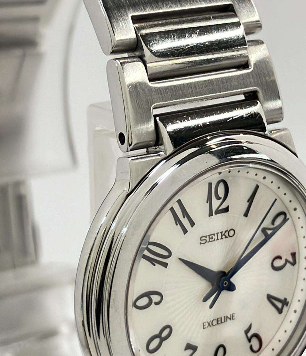 稼働品 SEIKO レディース 腕時計 クオーツ エクセリーヌ コンビカラー SEIKO 腕時計 エクセリーヌ EXCELINE クオーツ ホワイト 4J41-0AE0