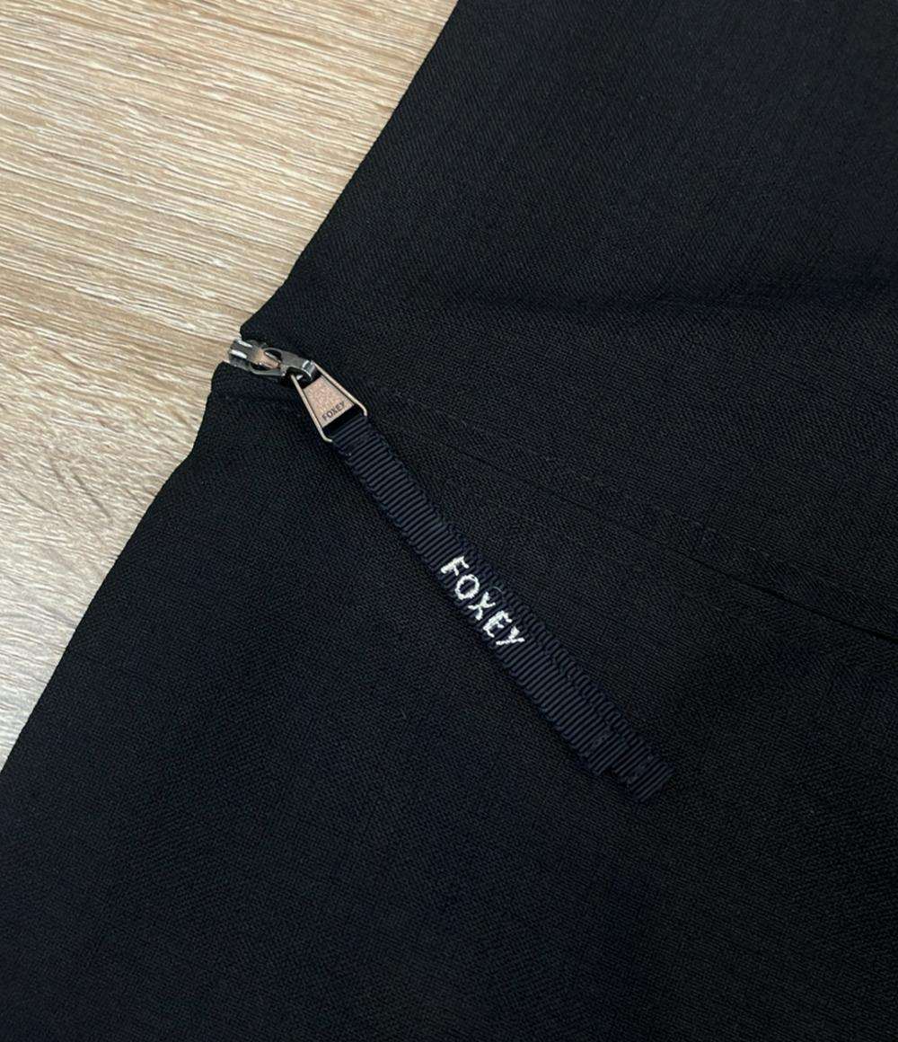 美品 FOXEY NEW YORK ノースリーブワンピース タグ付き 21SS スカート部分2段ティアード Nantucket Dress 42032-NA00F607SI レディース SIZE 38 (S)