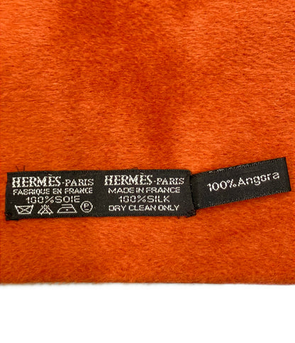 美品 HERMES マフラー シルク100% アンゴラ100% ペルソナ レディース エルメス