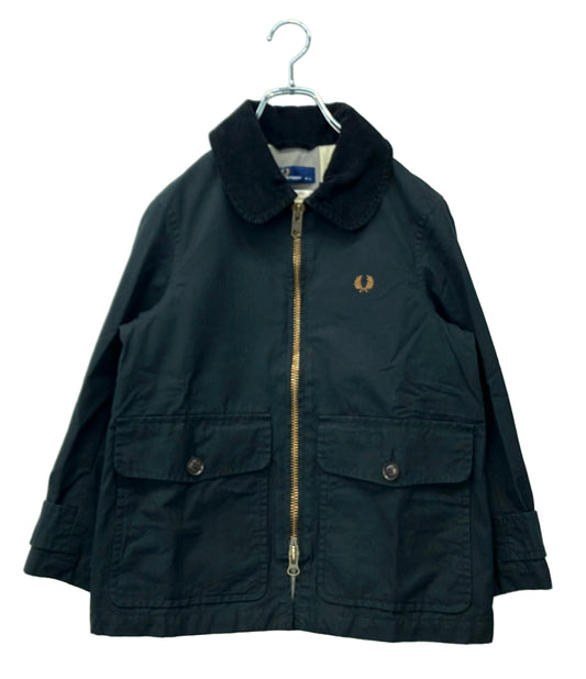 FRED PERRY ブルゾン オイルドジャケット  xThe British Millerain 襟コーデュロイ ダブルジップ ロゴ刺繍 F2338 メンズ SIZE S フレッドペリー