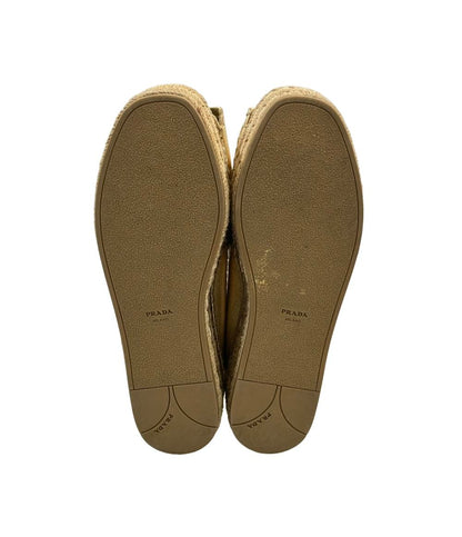 訳あり PRADA ピープトゥプラットフォーム エスパドリーユ 厚底 レディース SIZE 39 1/2 (XL) プラダ