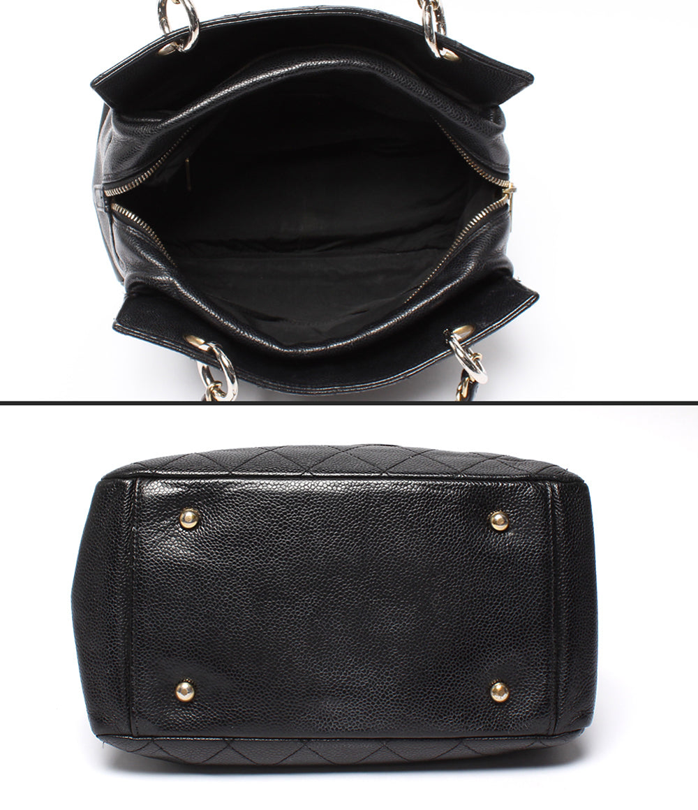 CHANEL チェーンショルダーバッグ ゴールド金具 マトラッセ キャビアスキン 肩掛け 7番台 A18004 レディース シャネル