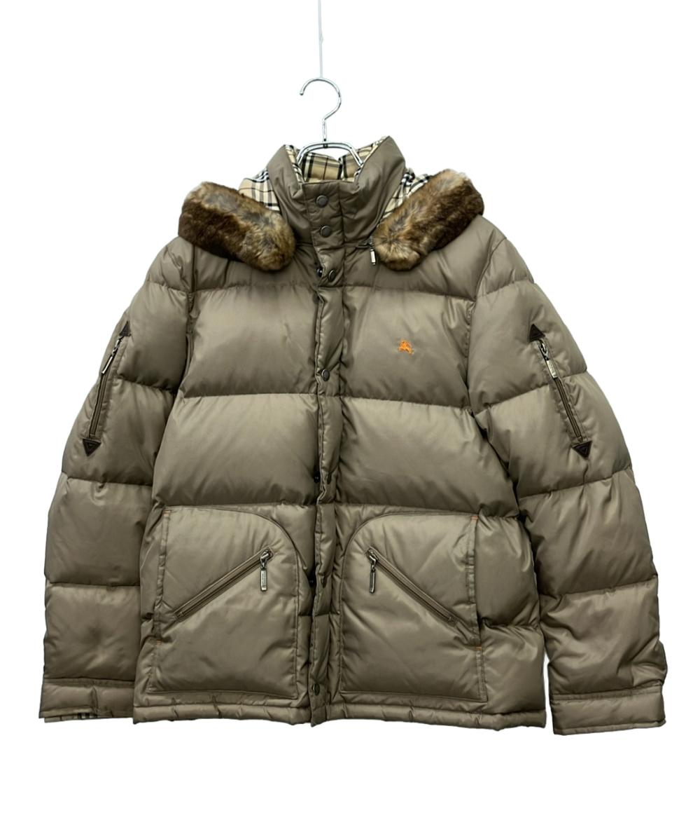 美品 BURBERRY BLACK LABEL ダウンジャケット ラビットファー BMP04-133-44 メンズ SIZE M バーバリーブラックレーベル