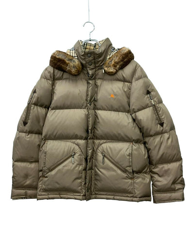 美品 BURBERRY BLACK LABEL ダウンジャケット ラビットファー BMP04-133-44 メンズ SIZE M バーバリーブラックレーベル