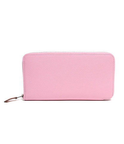 美品 エルメス ラウンドジップ長財布 D刻印 シルバー金具 アザップシルクイン 赤道直下 ヴォーエプソン モーヴシルベストル レディース HERMES