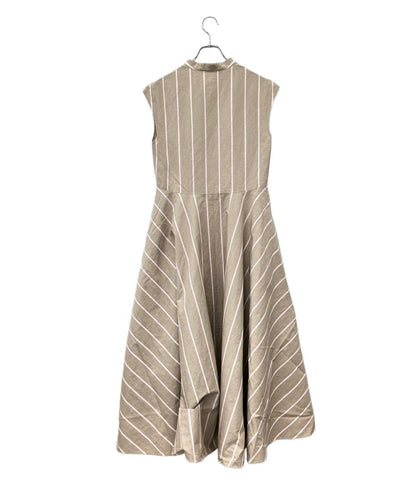 ebure ノースリーブワンピース インナー付き コットンリネンストライプノースリーブオーバーシャツワンピース 3310300377 レディース SIZE 36 (S)