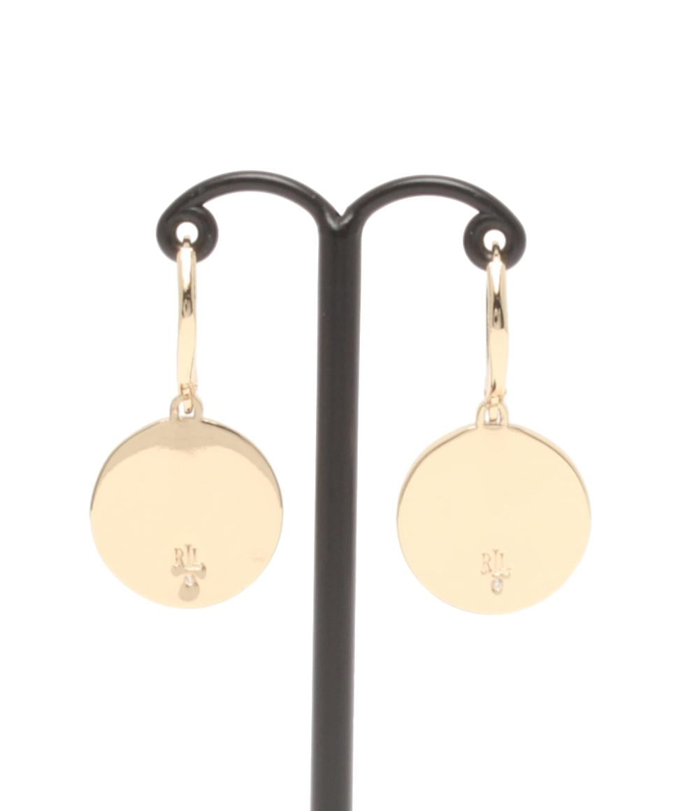 美品 ラルフローレン ピアス ゴールドプレーテッド ロゴ ドロップ レディース RALPH LAUREN