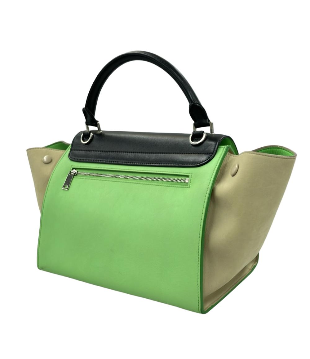 セリーヌ CELINE トートバッグ サルキー2WAYバッグ グリーン CELINE - セリーヌ 2way バッグ ベルトバッグ グリーン 189153 美品