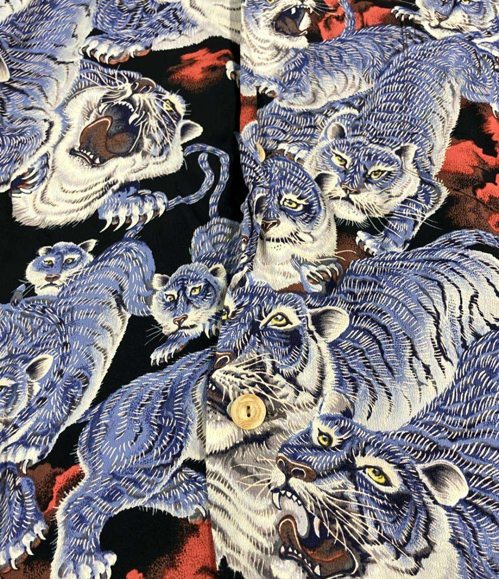 カラカウア×サンサーフ 百虎 アロハシャツ メンズ SIZE L KALAKAUA