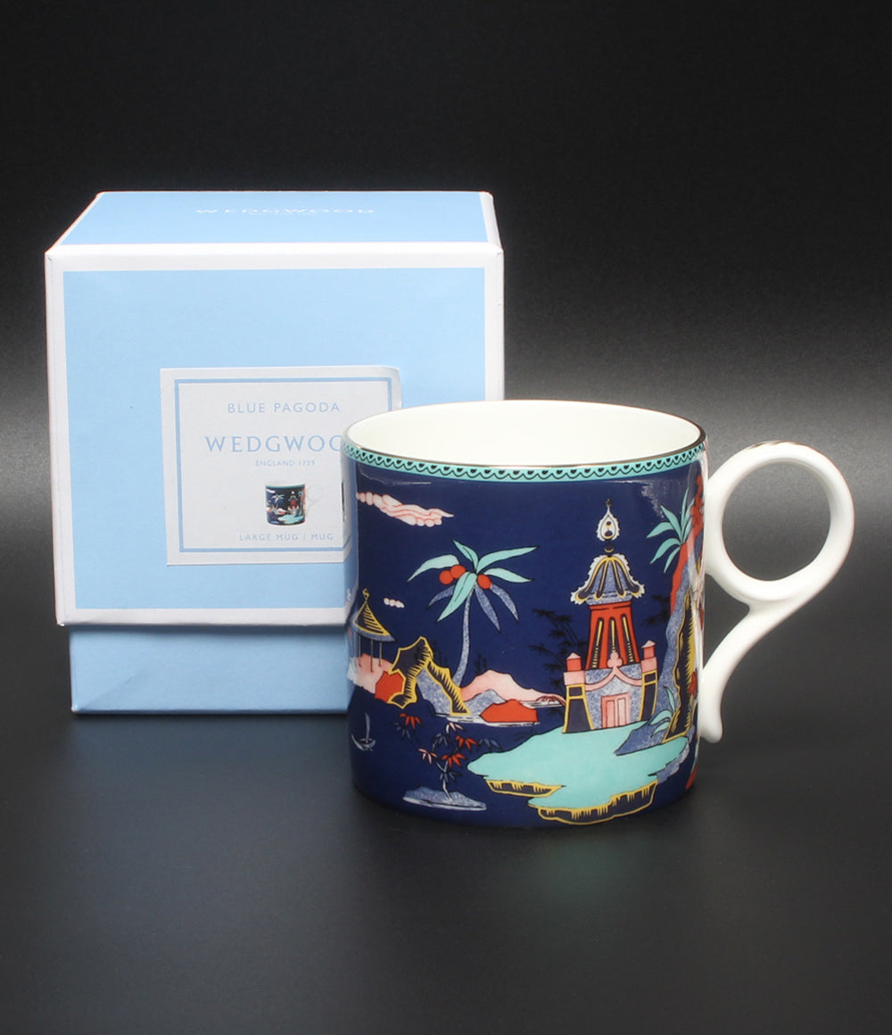 美品 WEDGWOOD マグカップ ブルー パゴダ ウェッジウッド