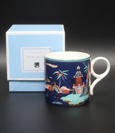 美品 WEDGWOOD マグカップ ブルー パゴダ ウェッジウッド