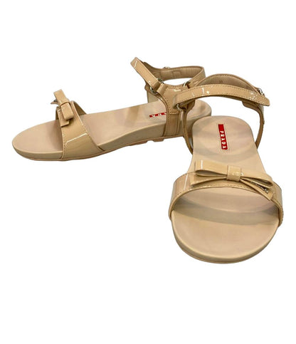 美品 プラダ ナッパレザーアンクルストラップサンダル CALZATURE BABY 0X0659 レディース SIZE 35 (XS) PRADA