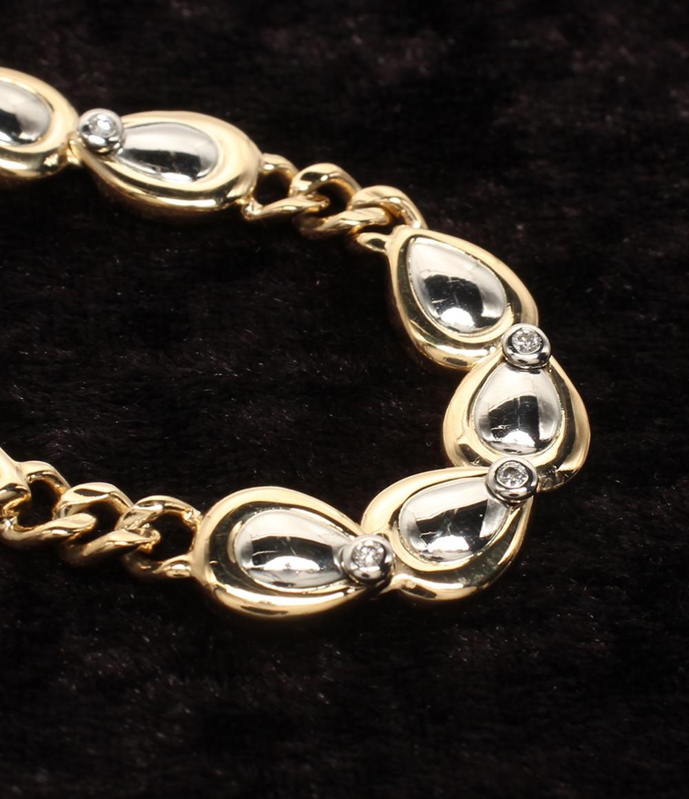 美品 ブレスレット K18 Pt850 ダイヤ 0.08ct レディース