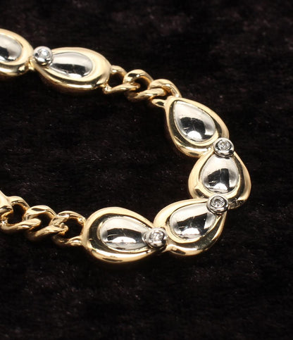 美品 ブレスレット K18 Pt850 ダイヤ 0.08ct レディース