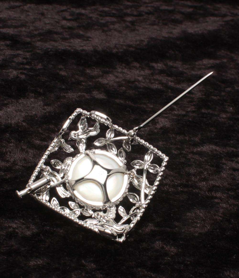 美品 TASAKI ブローチ ペンダントトップ SV マベパール 16.6mm トリ