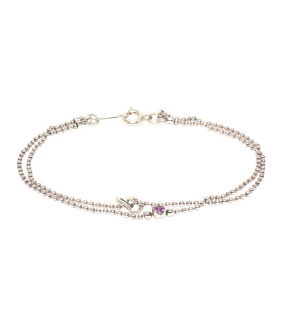 4℃ ブレスレット 2連 SV アメジスト ハート レディース ヨンドシー