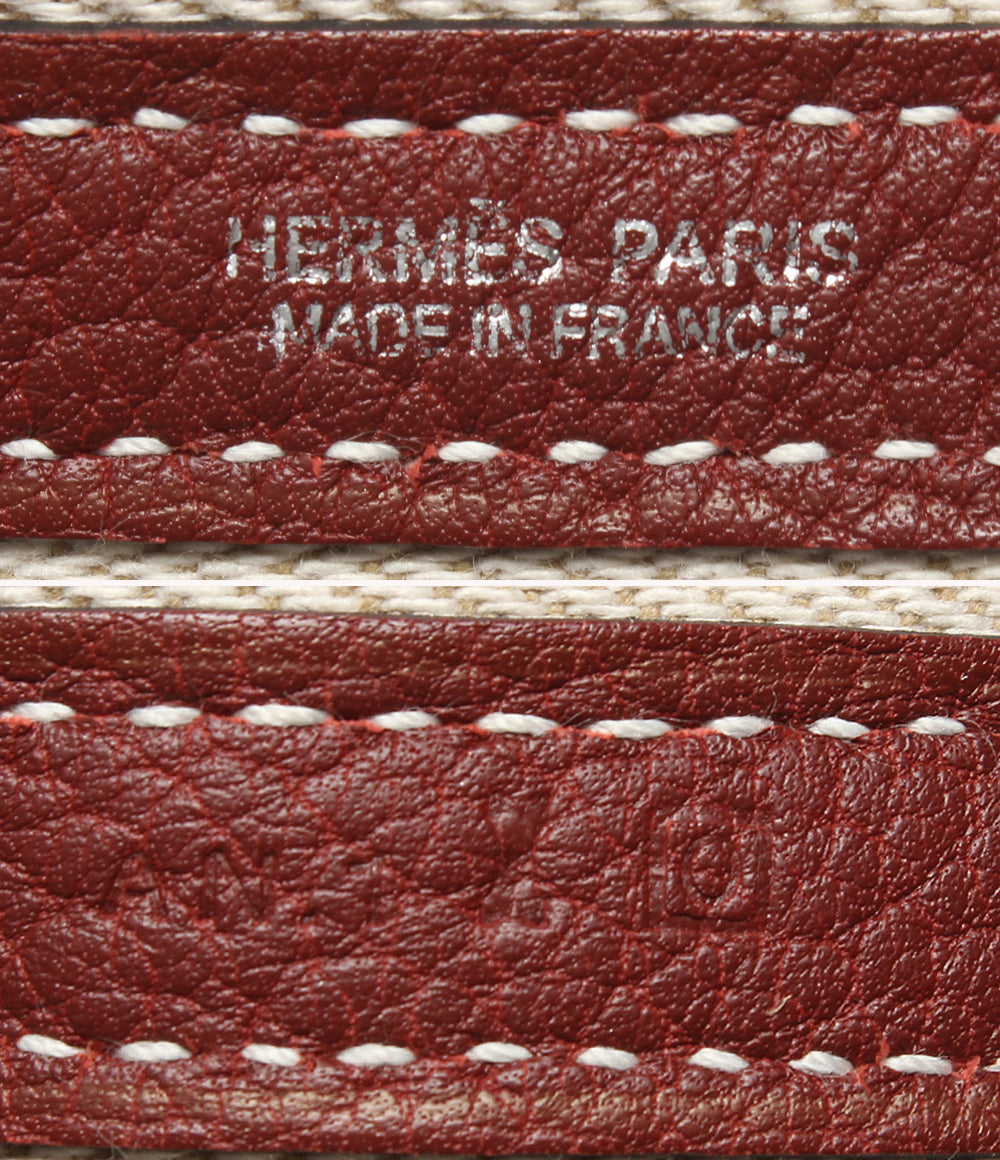 美品 HERMES トートバッグ ハンドバッグ □O刻印 シルバー金具 ガーデンパーティ PM レディース エルメス