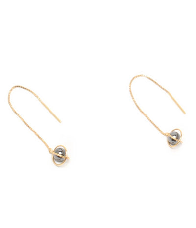 ピアス K18 ヘマタイト レディース