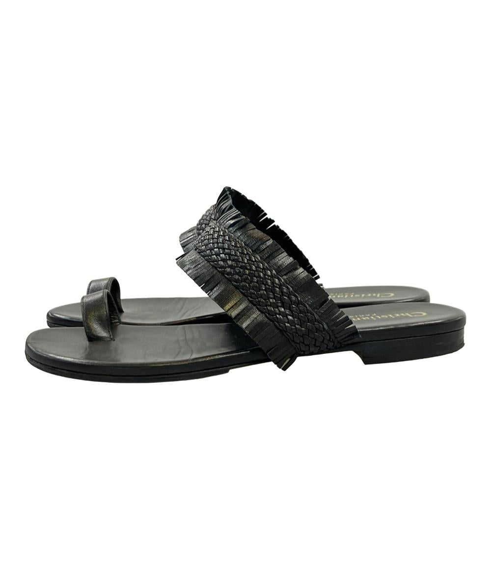 クリスチャンディオール レザーサンダル ラムスキン編み込み レディース SIZE 35 Christian Dior