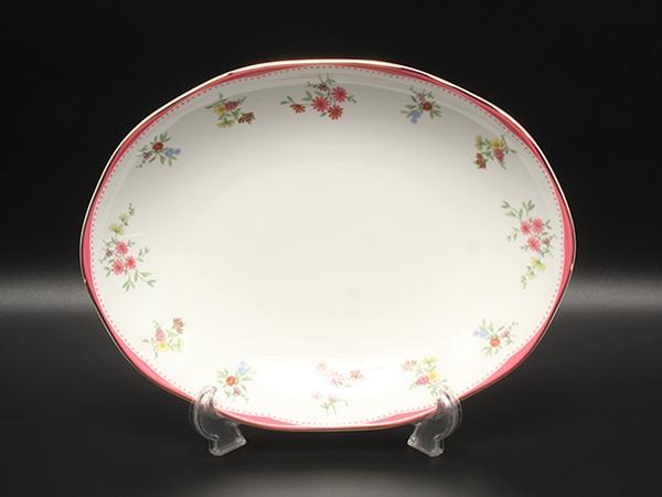 美品 WEDGWOOD オーバルディッシュ 皿 25cm フローレット ウエッジウッド