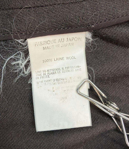 Y's Yohji Yamamoto テーラード ジャケット ウール ドレープコート 無地 YR-J29-199 レディース SIZE 3 (L) ワイズ ヨウジヤマモト