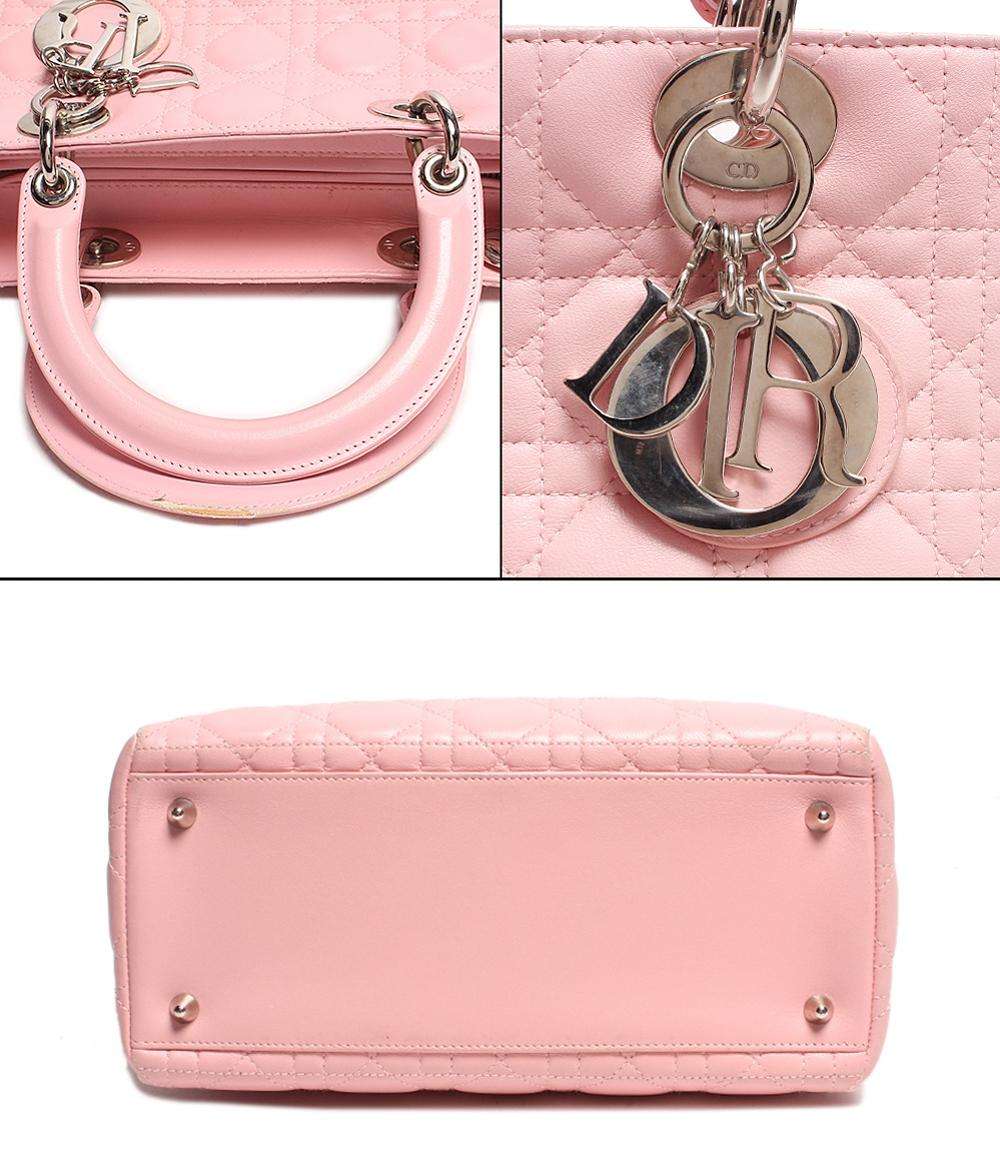 クリスチャンディオール ハンドバッグ レザー シルバー金具 レディディオール カナージュ 32-MA-1004 レディース Christian Dior