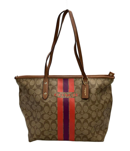 COACH トートバッグ PVC キャンバス レザー シグネチャー F38405 レディース コーチ