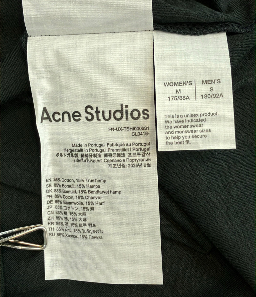 訳あり Acne Studios 長袖 ラインストーン ロゴTシャツ FN-UX-TSH1000231  CL0416 メンズ レディース SIZE S アクネ ストゥディオズ