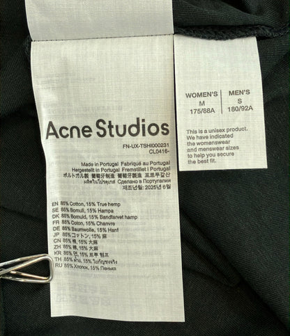 訳あり Acne Studios 長袖 ラインストーン ロゴTシャツ FN-UX-TSH1000231  CL0416 メンズ レディース SIZE S アクネ ストゥディオズ