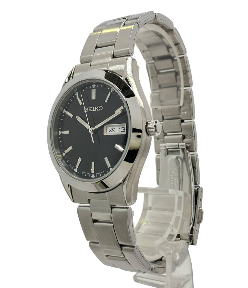 SEIKO 腕時計 クオーツ ブラック 7N43-9080 メンズ セイコー
