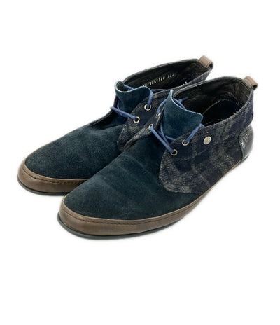 LANVIN en Bleu チャッカブーツ スエード チェック柄 メンズ SIZE 24.5 (XS) ランバンオンブルー