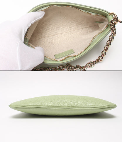 美品 GUCCI チェーンショルダーバッグ 肩掛け 斜め掛け シマ 815278 0416 レディース グッチ