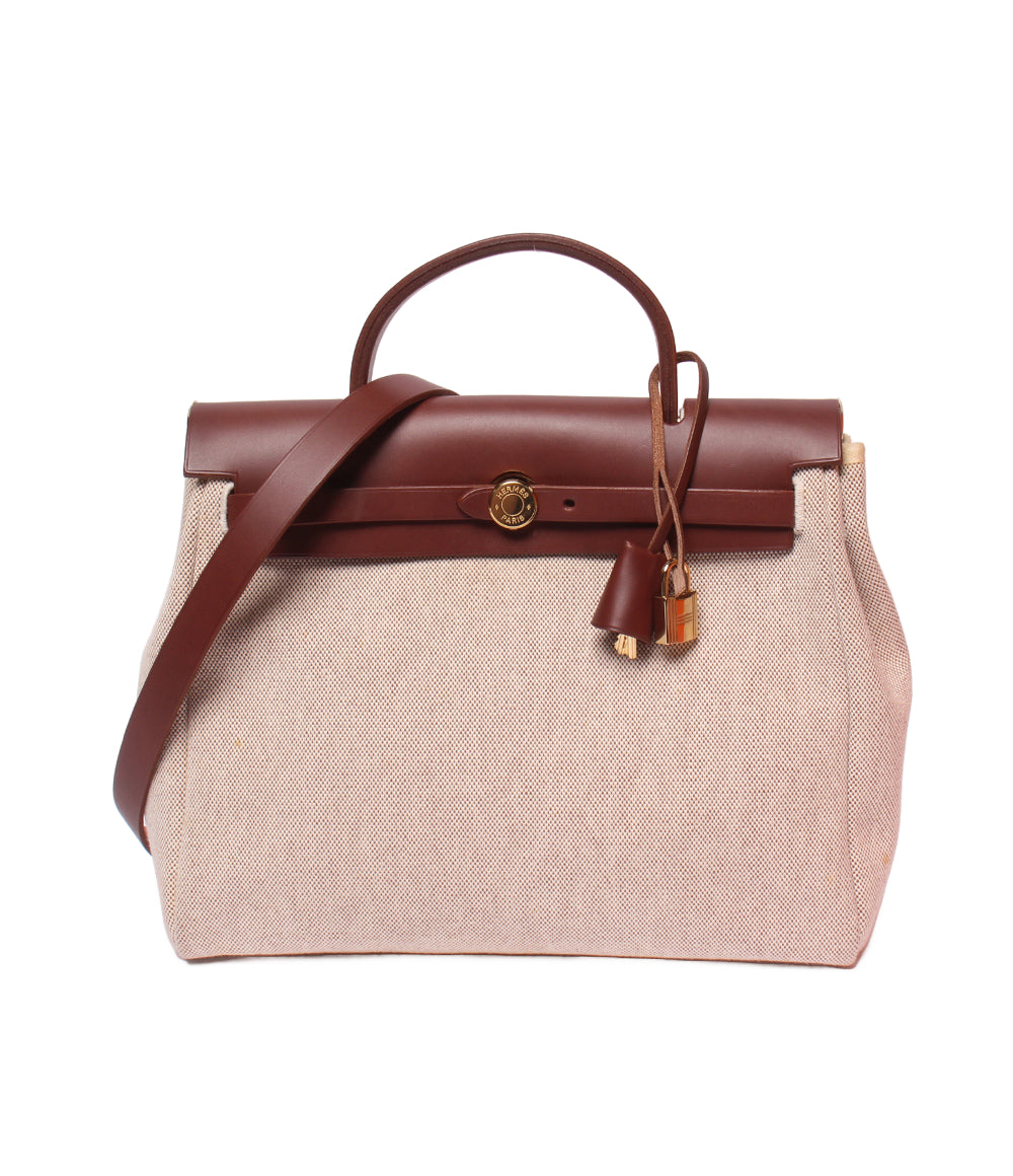 HERMES 2WAY ハンドバッグ ショルダーバッグ 肩掛け ゴールド金具 □E刻印 エールバッグ PM レディース エルメス