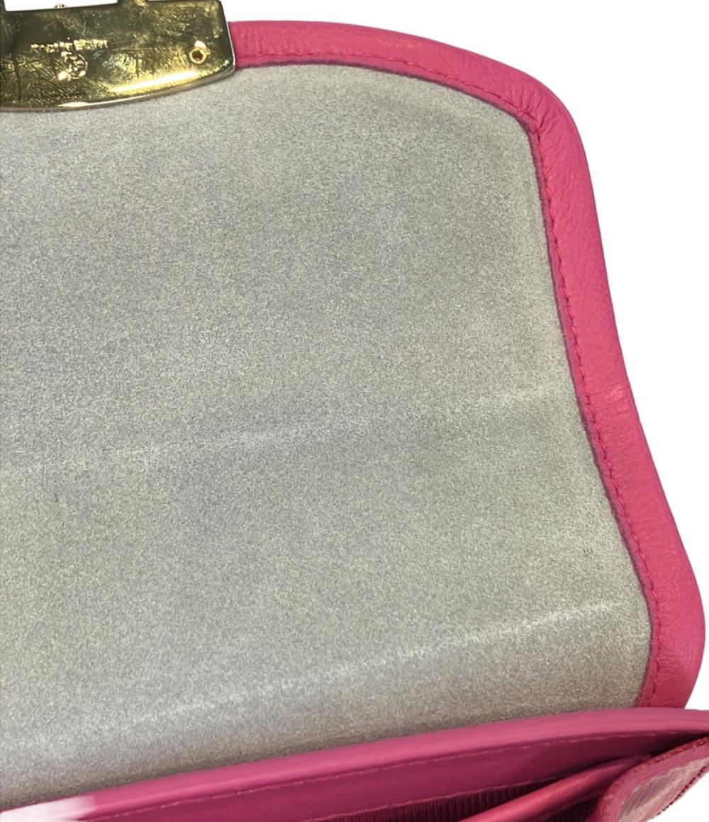 美品 Furla 2way チェーンショルダーバッグ 斜め掛け クラッチバッグ メトロポリスミニ レディース フルラ