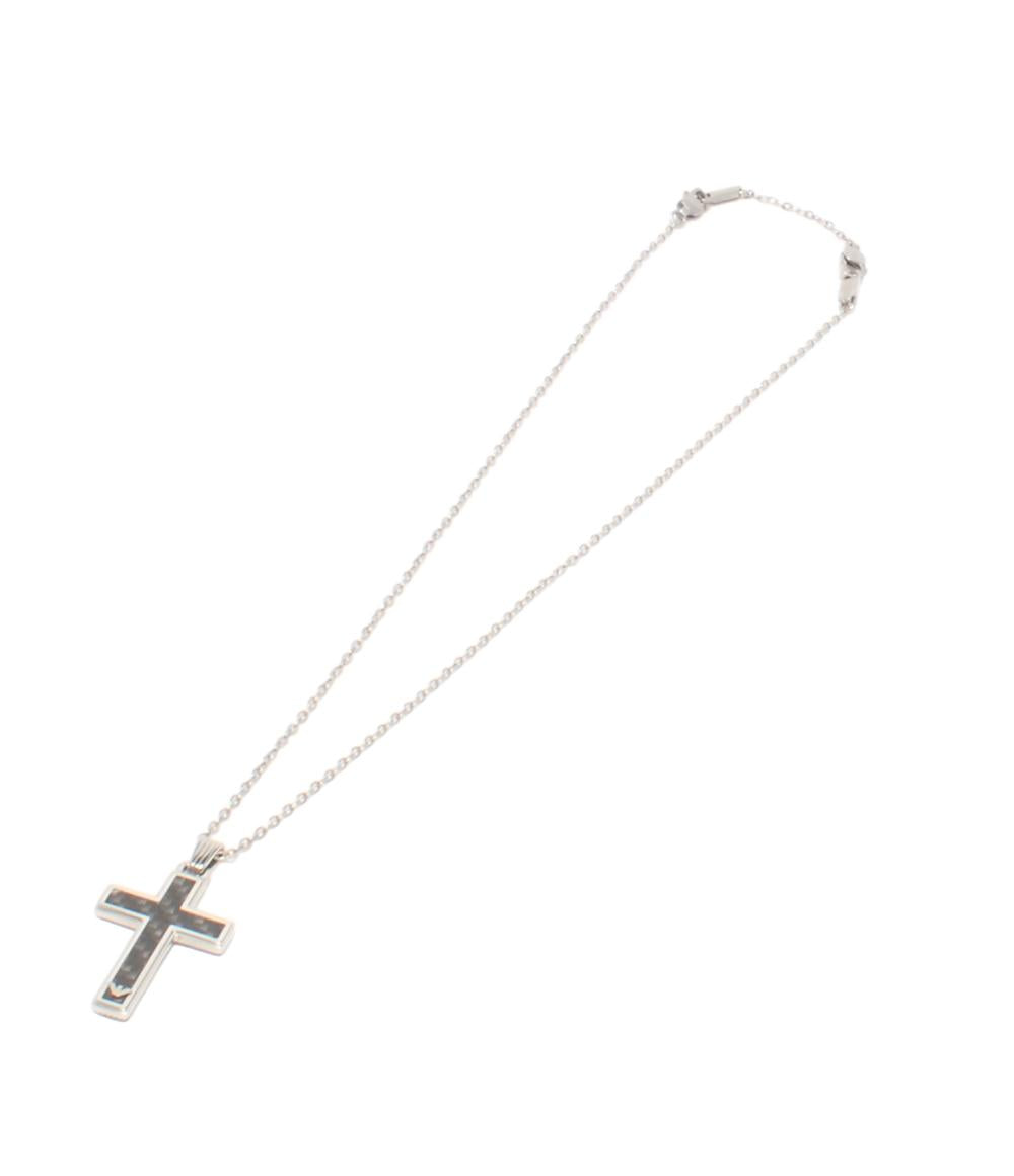 美品 Emporio Armani ネックレス カーボンクロス リバーシブル メンズ エンポリオ・アルマーニ
