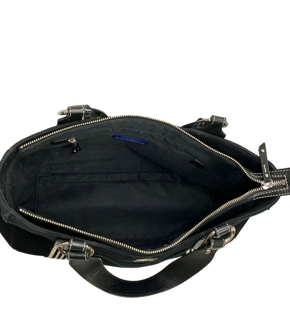 ❣️値下げ❣️BURBERRY ブルーレーベル 黒 トートバッグ 美品✨ ホースロゴ BURBERRY BLUE LABEL トートバッグ キャンバス レディース バーバリー