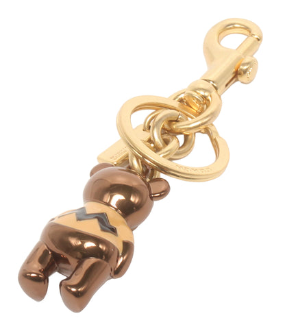COACH PEANUTS キーホルダー キーリング メタルチャーム ベア クマ チャーリーブラウン レディース コーチ ピーナッツ