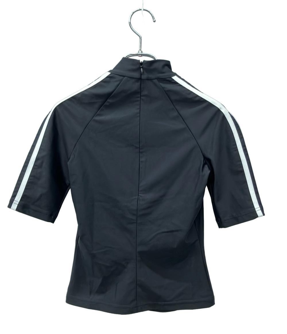 美品 BALENCIAGA adidas 半袖Tシャツ モックネック 後ジップアップ レディース SIZE 34 (XS) バレンシアガ アディダス