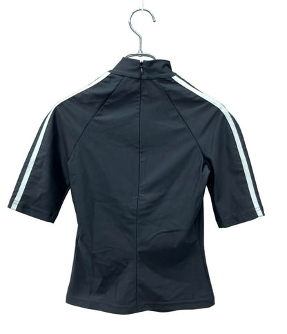 美品 BALENCIAGA adidas 半袖Tシャツ モックネック 後ジップアップ レディース SIZE 34 (XS) バレンシアガ アディダス