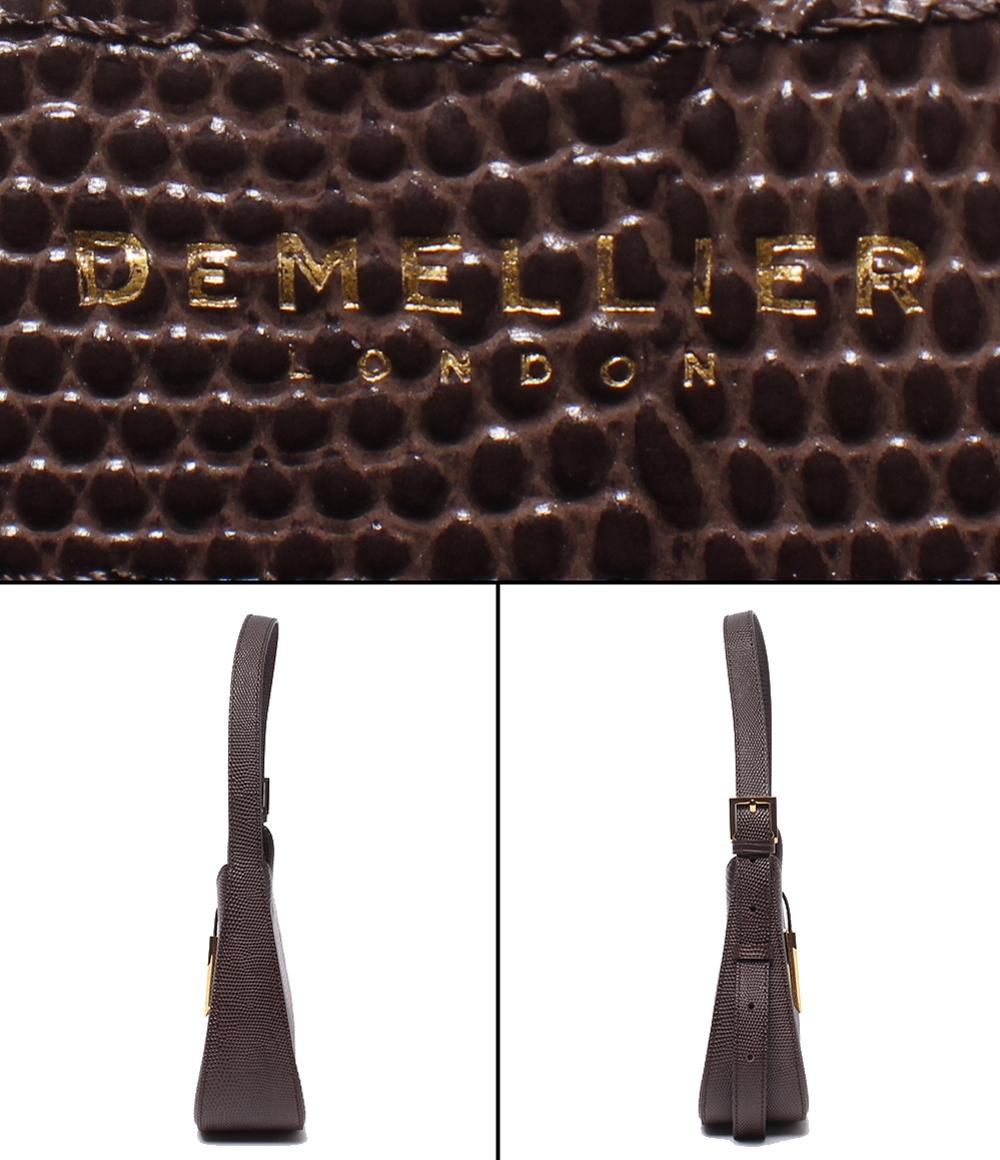 美品 DEMELLIER ハンドバッグ ショルダーバッグ 2WAY 肩掛け クロコ型 レディース デメリエー