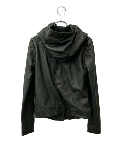 HELMUT LANG レザージャケット ブルゾン シープスキン フーディ ライダース 16-5304151 レディース SIZE P (XS) ヘルムートラング