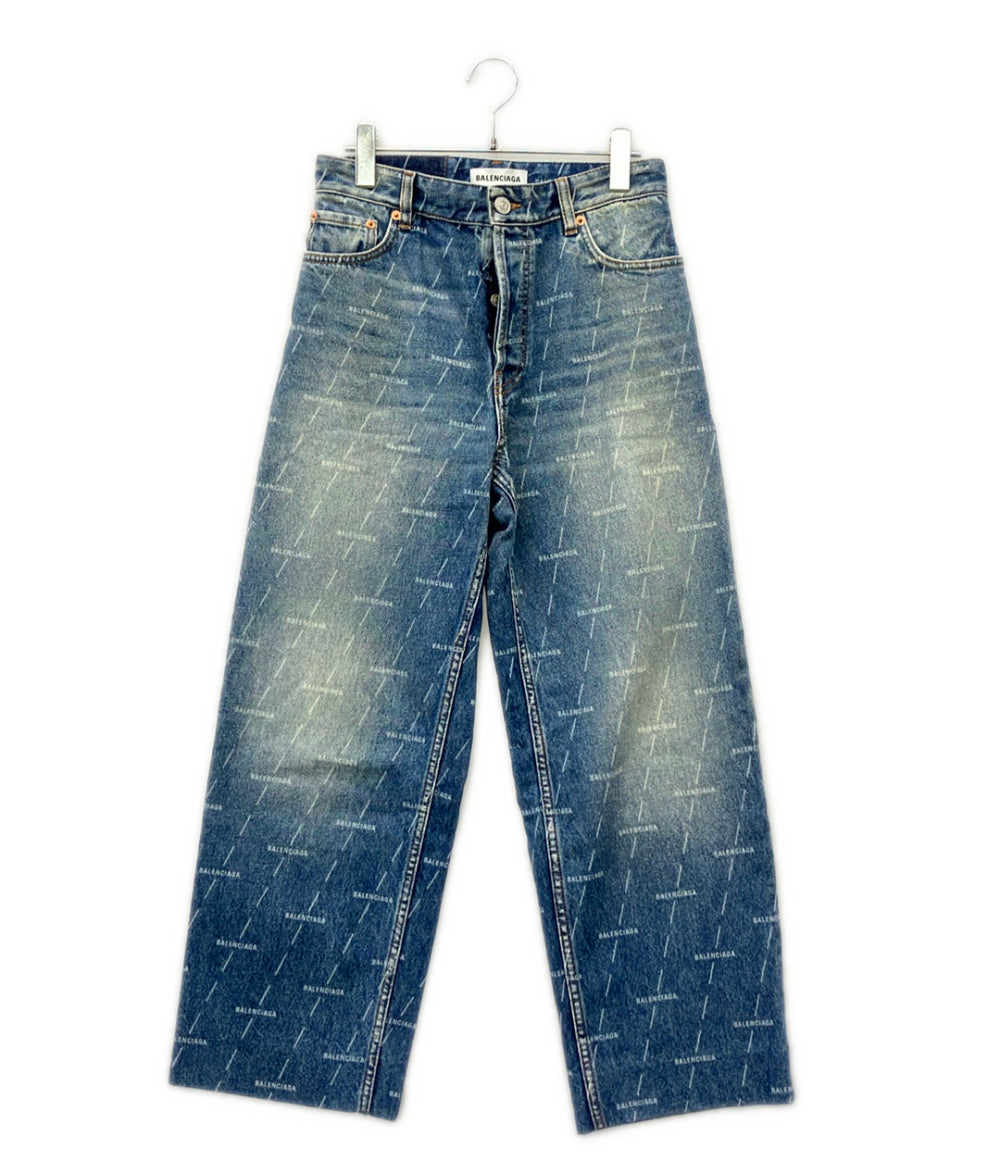BALENCIAGA オールオーバーロゴ デニムパンツ 600235 TJW53 レディース SIZE 24 バレンシアガ