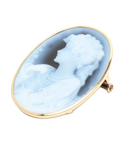 美品 ブローチ ペンダントトップ K18 ストーンカメオ レディース