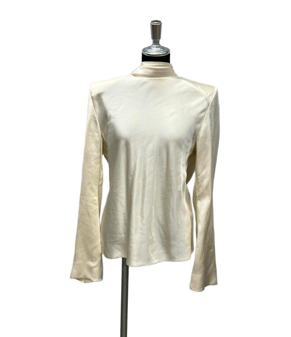 SAINT LAURENT 長袖ブラウス オフショルダー 2023 カウルバック シルク ENVERS SATIN BLOUSE レディース SIZE 38 (M) サンローラン
